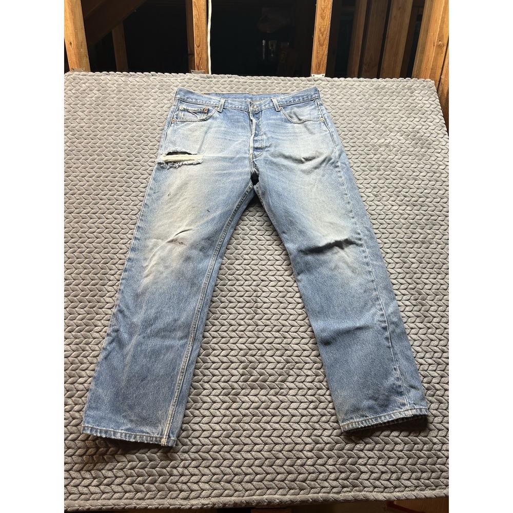 Vintage Y2K Levi's 501XX Jeans 40x32 Distressed Faded 100% Cotton 2005